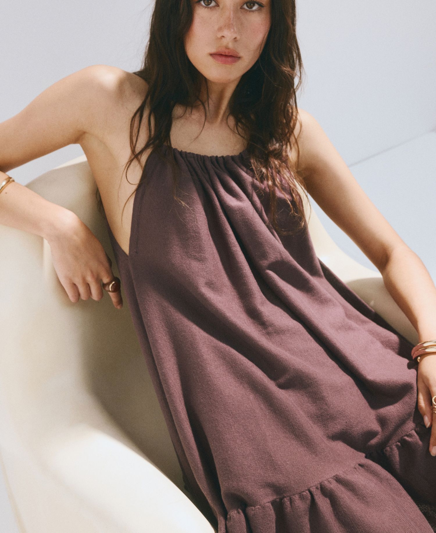 Women's Gathered Neckline Knit Dress