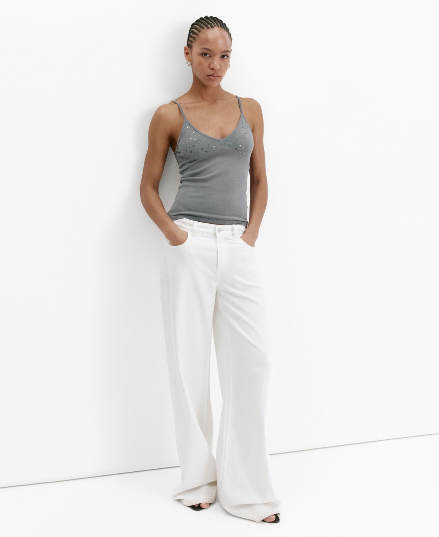Women's Thin Straps Sparkly Top