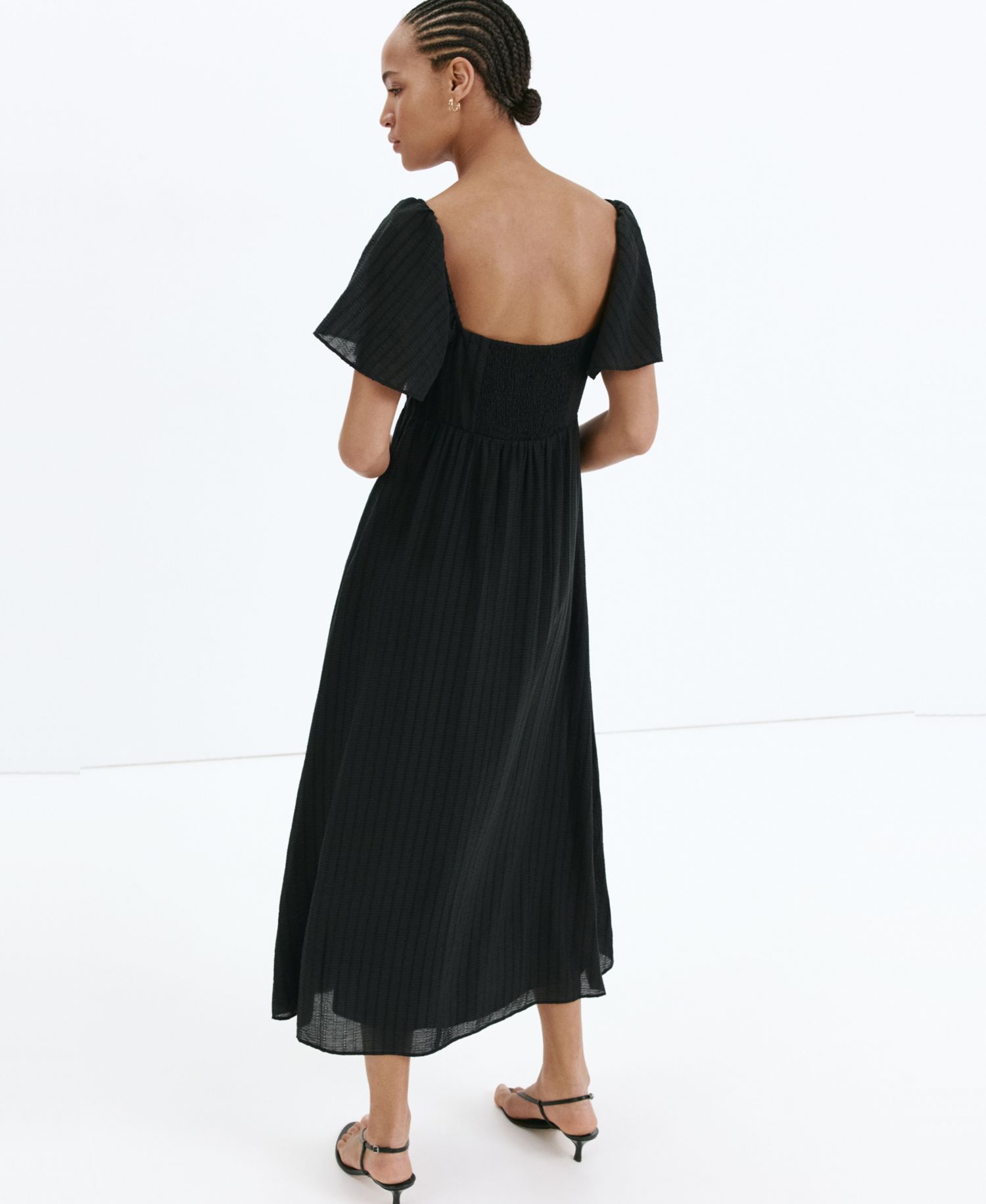 Women's Gathered Detail Textured Dress