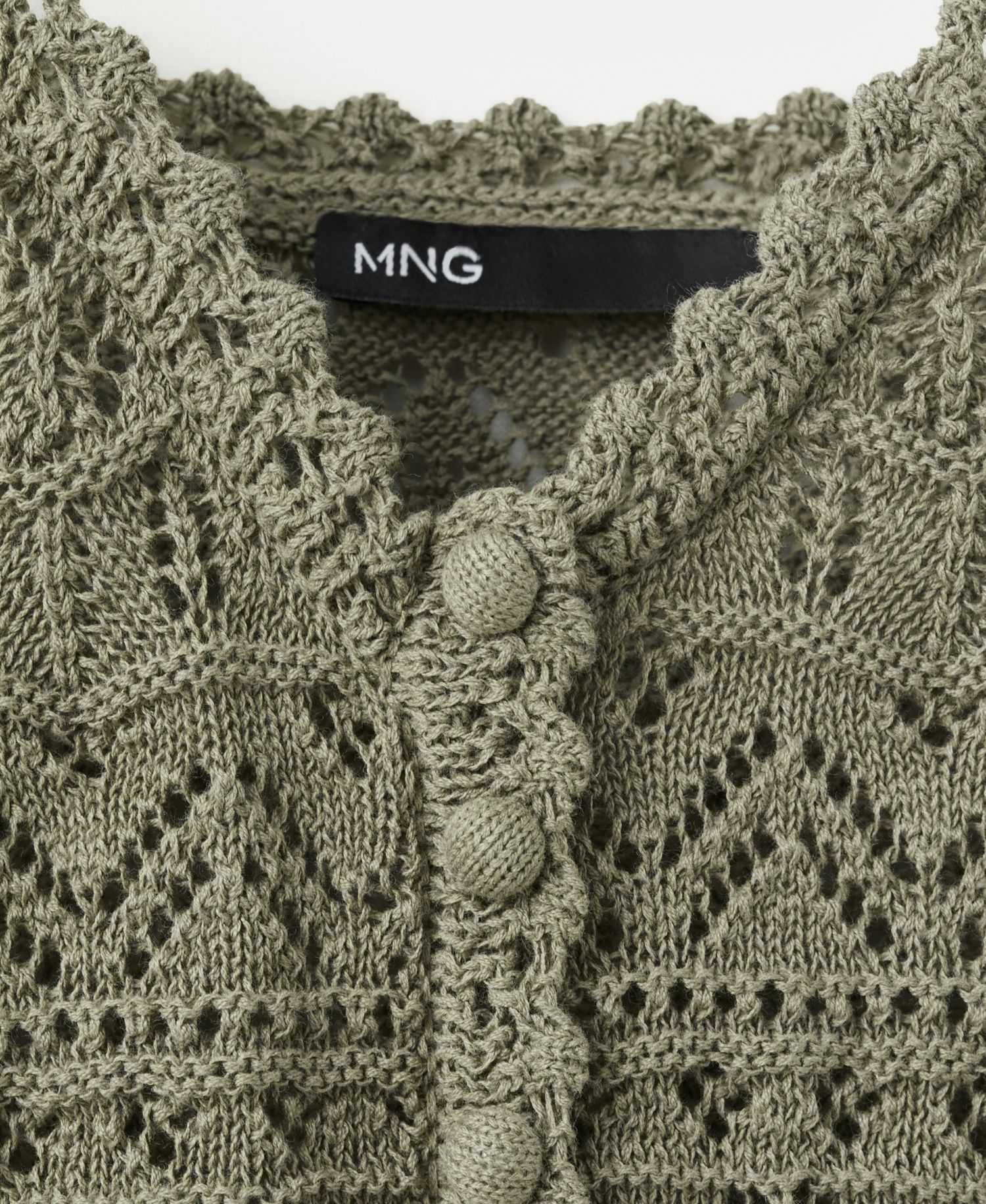 Women's Buttons Open-Knit Top