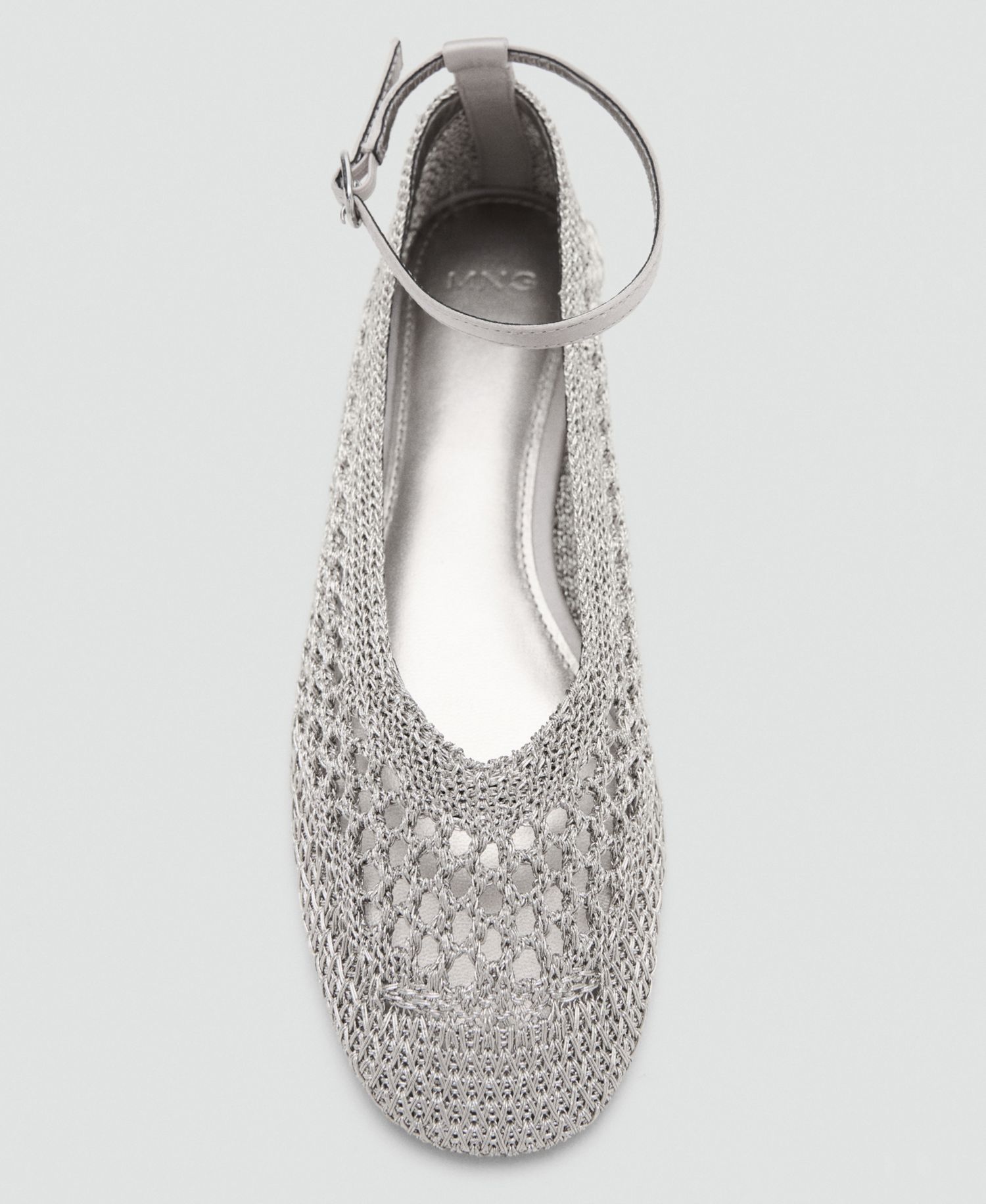 Women's Ankle Strap Crocheted Ballet Flats