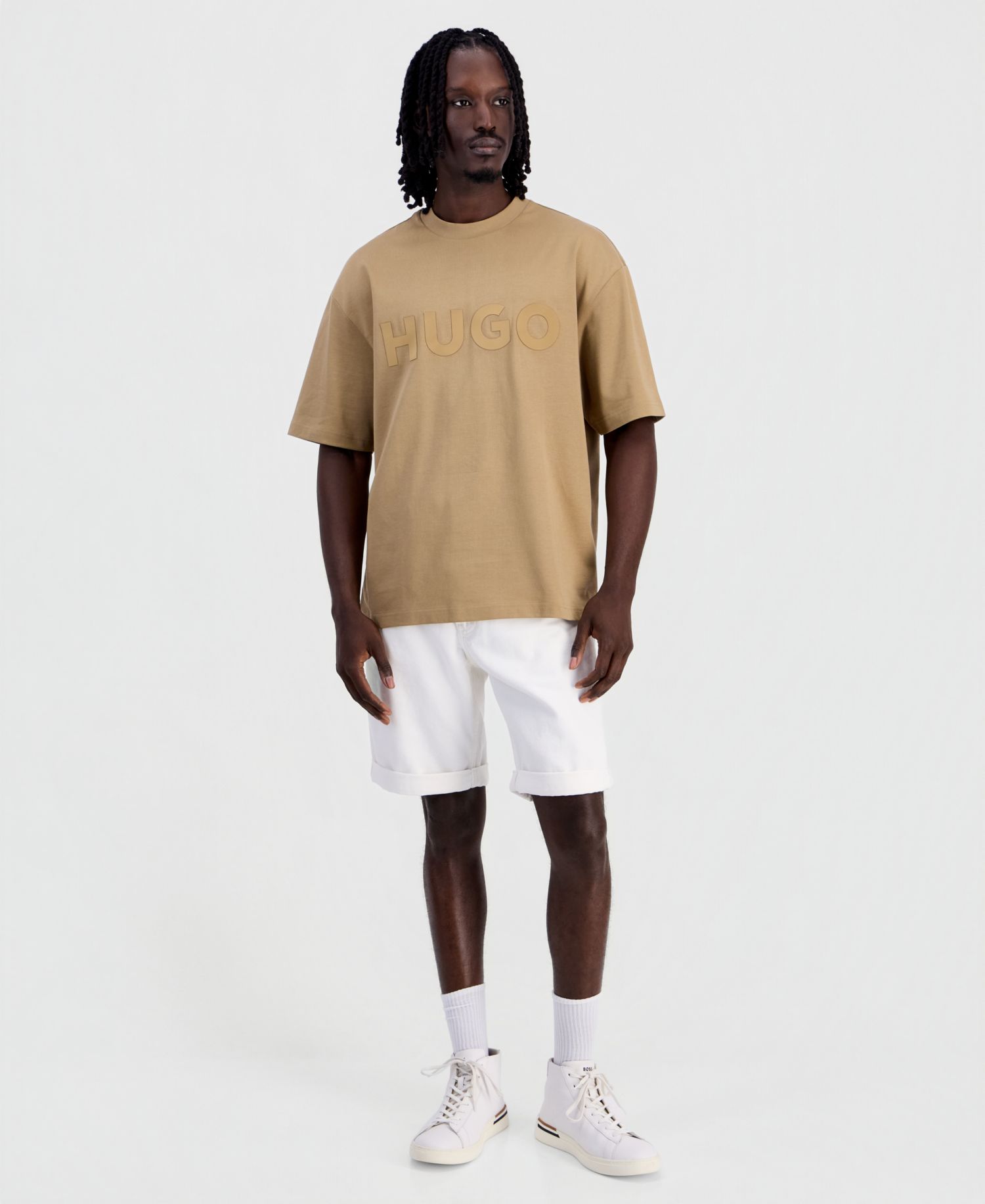 HUGO by Men's Dinkee Oversized-Fit Logo T-Shirt