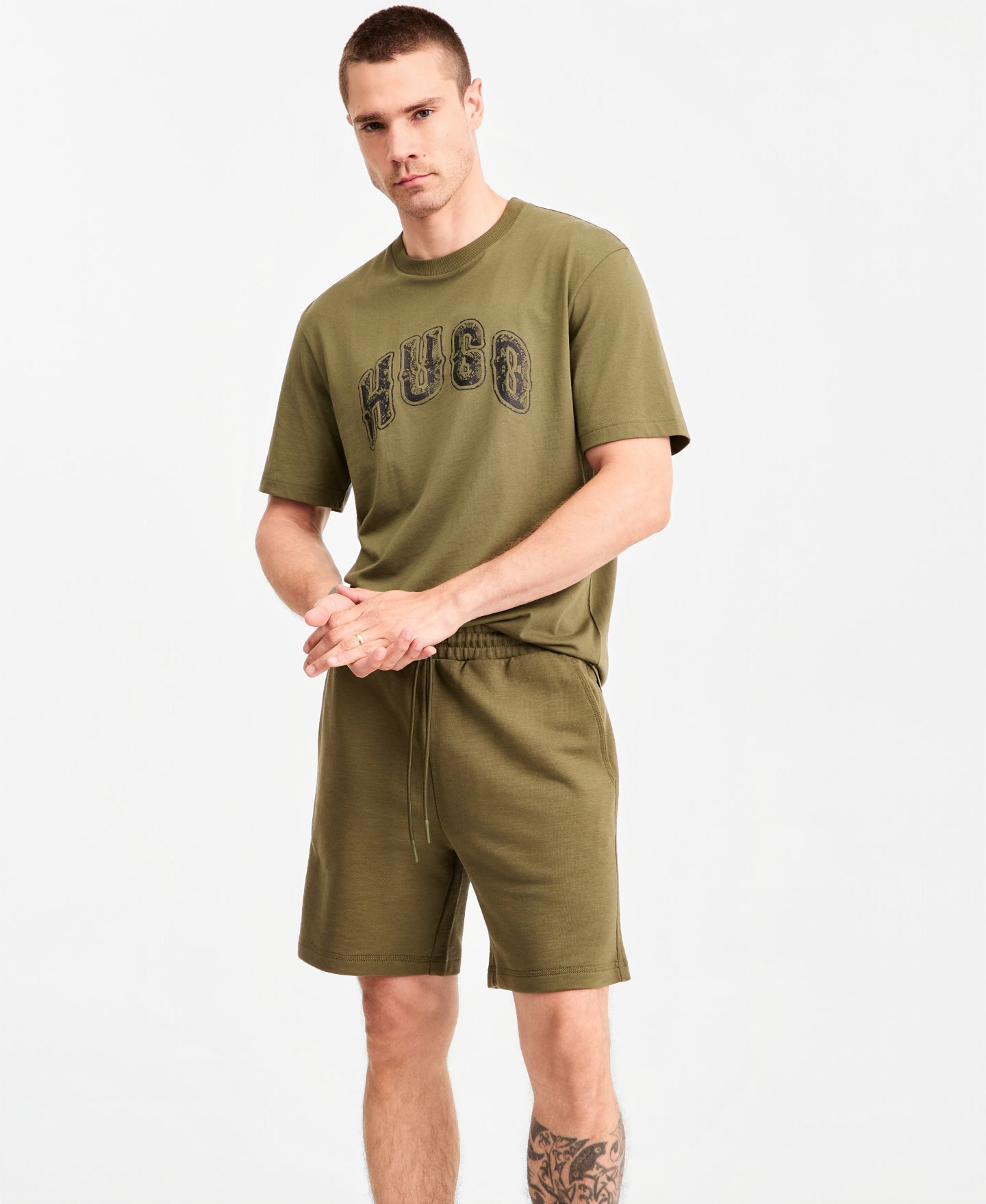 Мужская футболка Hugo Boss HUGO by Nerpient Graphic Crewneck, цвет: Зелёный — фото 2