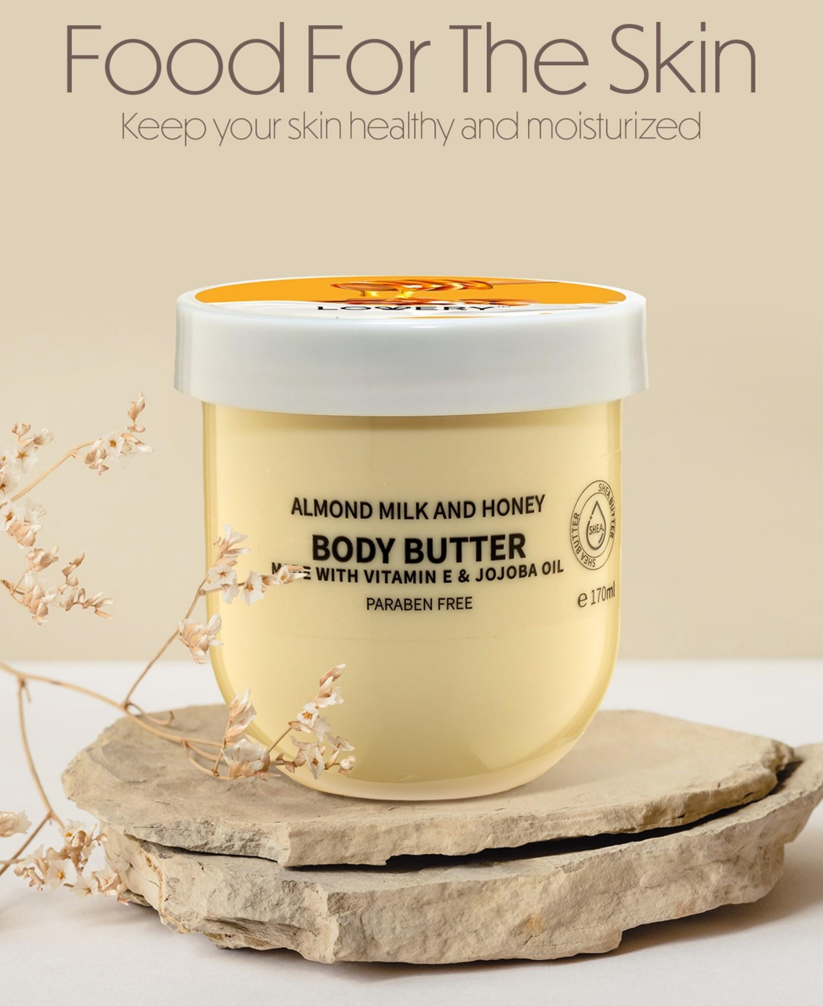 Lovery Almond Milk and Honey Whipped Body Butter, 2-Pack Body Care Set