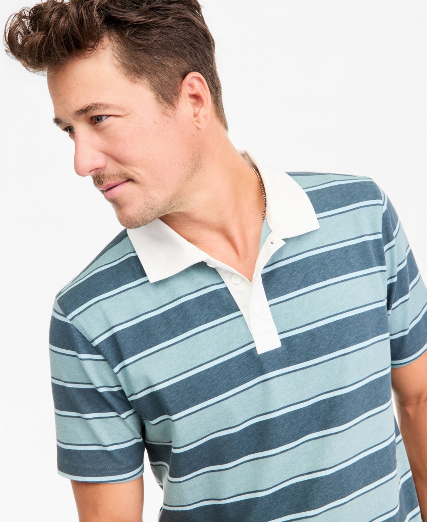 Men's Short-Sleeve Striped Rugby Shirt
