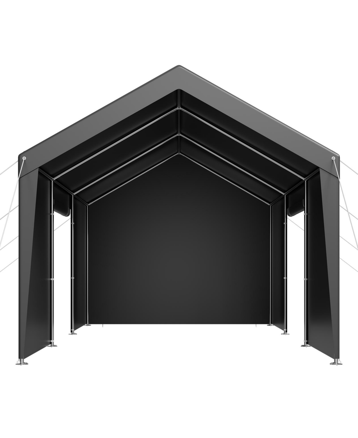 FBSJSQCCKHS886LB9001V0 12 x 20 ft. Carport Heavy Duty Outdoor Car Shelter with Sidewalls, Gray