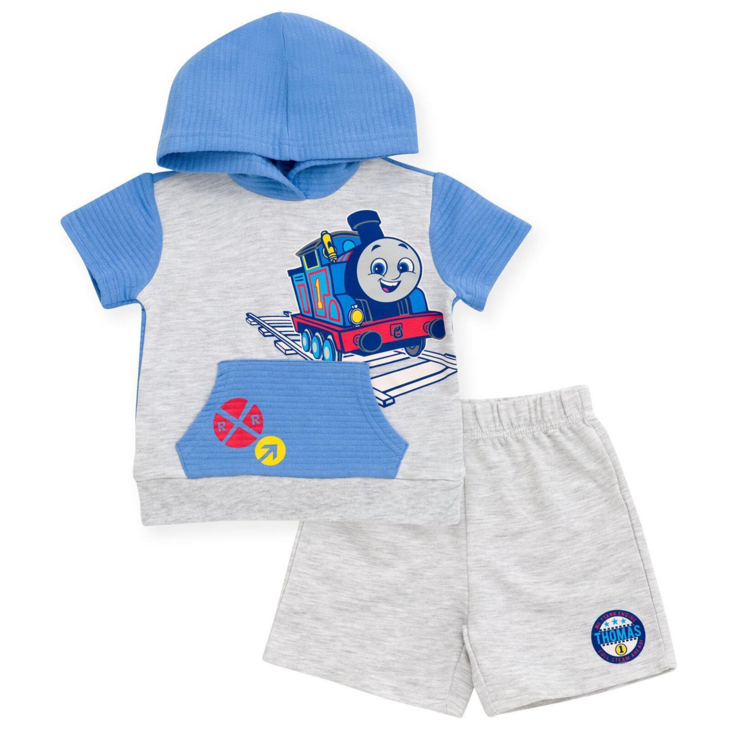 Baby Boys ( 0-3 M TO 24 M ) 2-Piece Hooded Tee and Shorts Set