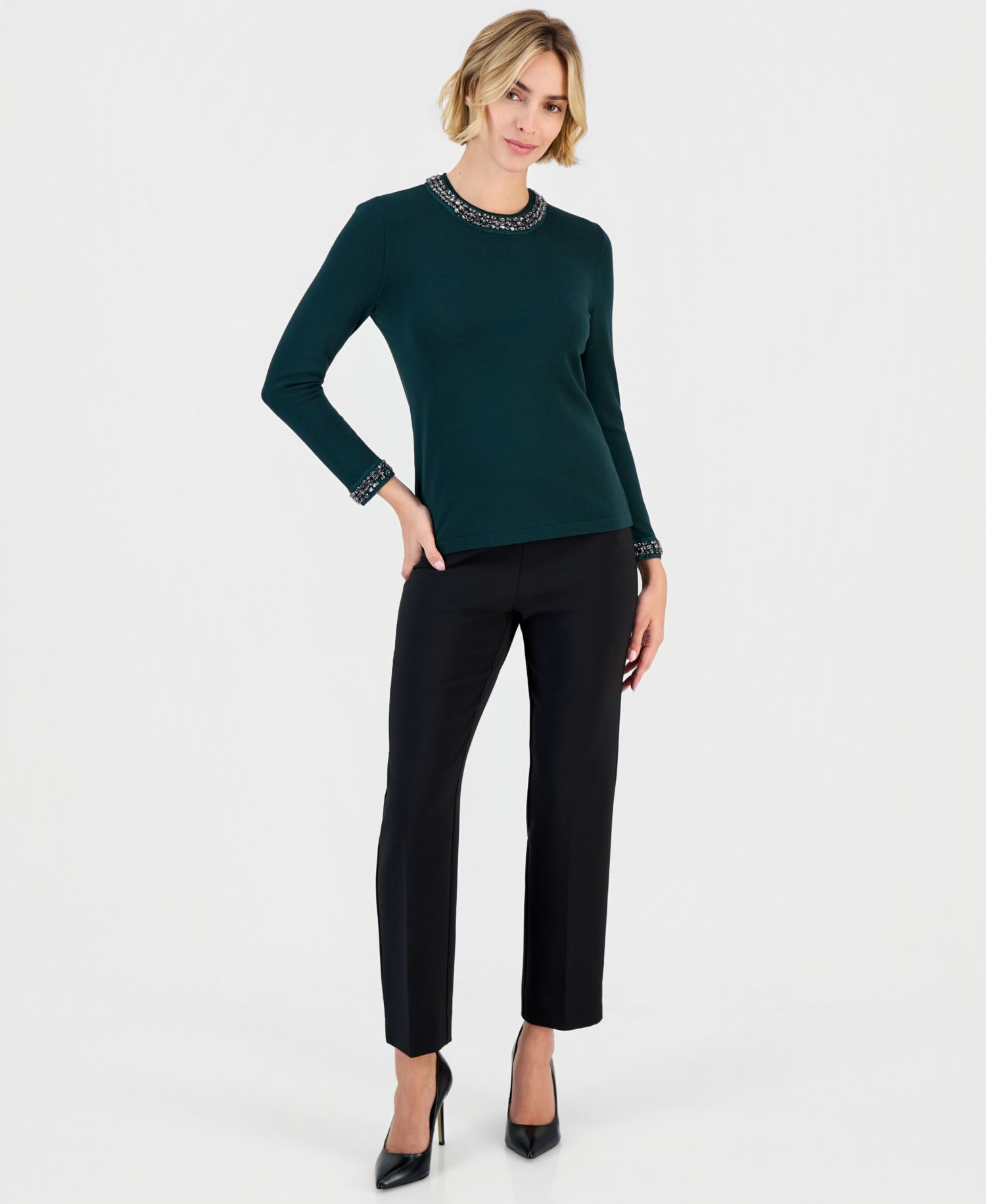 Women's Embellished Crewneck Sweater