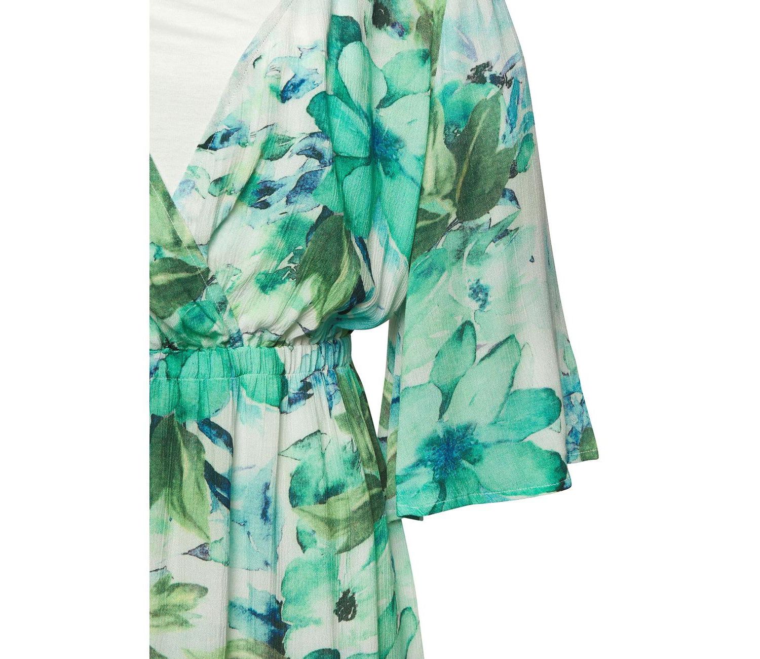 Women's Viscose Floral Print Fit-and-Flare V-Neck Short Dress