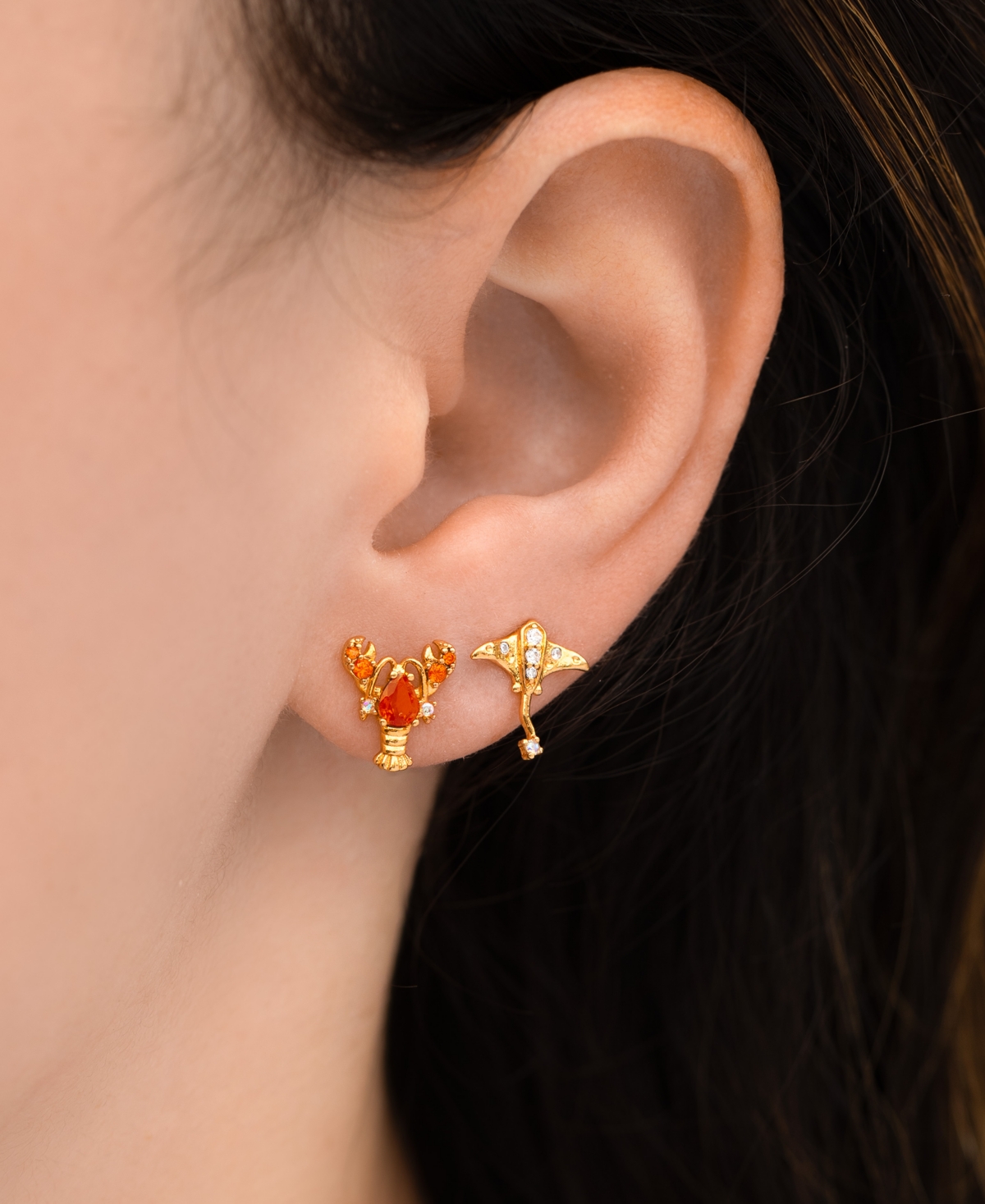 Girls Crew Crystal Summer Catch Stud Earrings Set