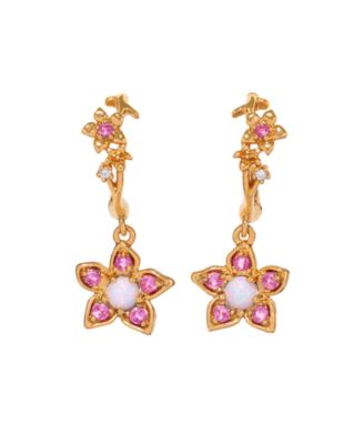 Crystal Disney Princess Mulan Flower Hoop Earrings