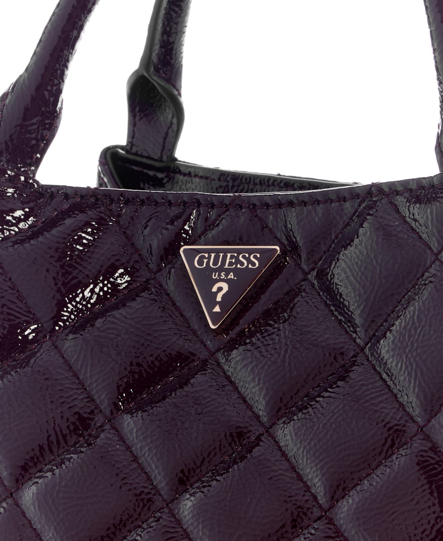 Женская сумка GUESS Juliet Small Satchel Handbag, цвет: Бордовый — фото 4
