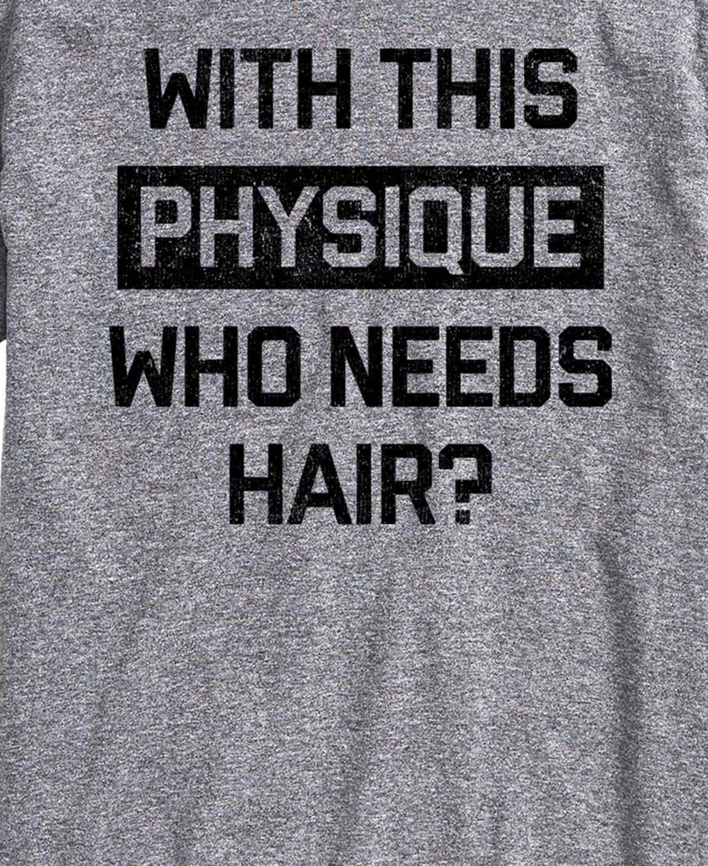 Мужская футболка AIRWAVES Who Needs Hair Short-Sleeve Graphic, цвет: Меланжевый — фото 3