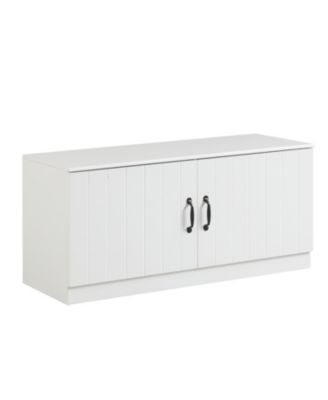 Shoe Storage Bench with 2 Doors and Adjustable Shelves for Entryway