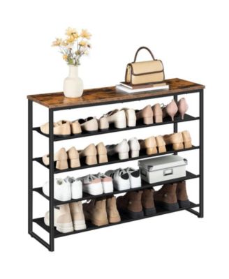 Shoe Rack 5-Tier Storage Organizer with Oxford Cloth Shelves