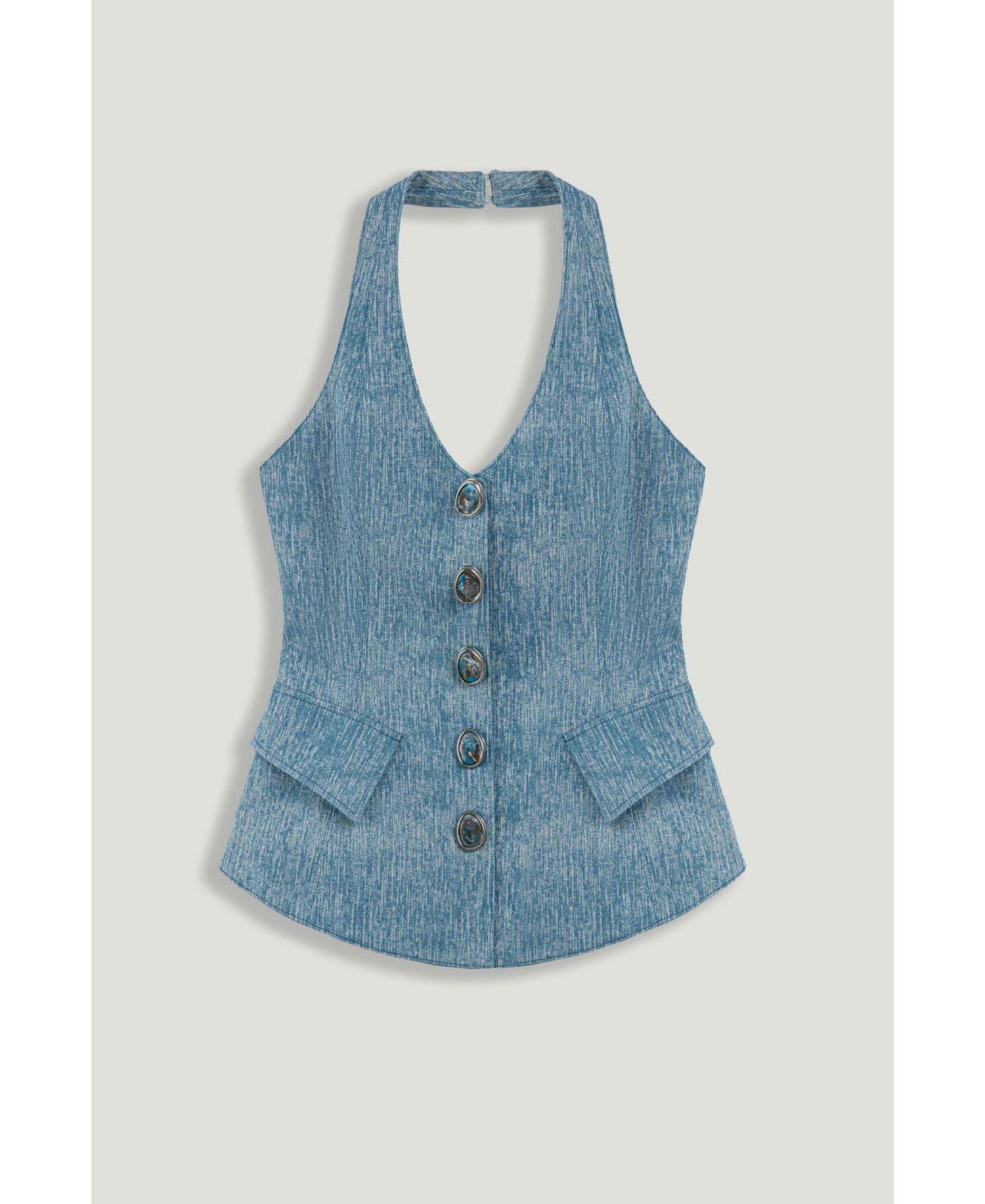 Women's Embellished Halter Neck Bustier Top