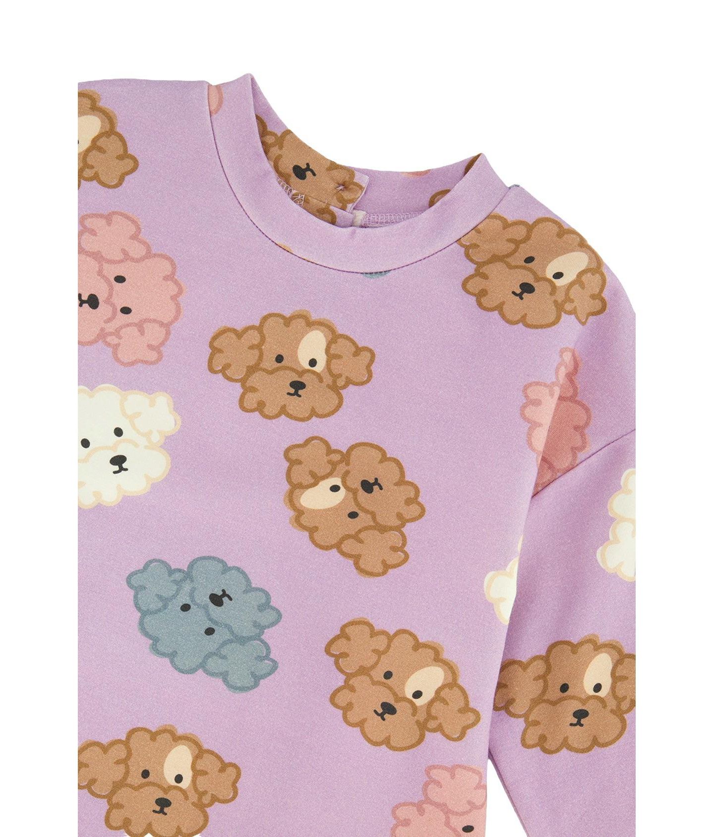 Платье Deux par Deux French Terry Dress Poodle Print для девочек, цвет: Фиолетовый с принтом — фото 6