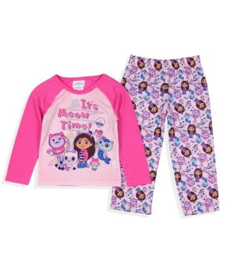 Toddler Girl's (2T-5T) 2-Piece Long-Sleeve Raglan Pajama Pant Set