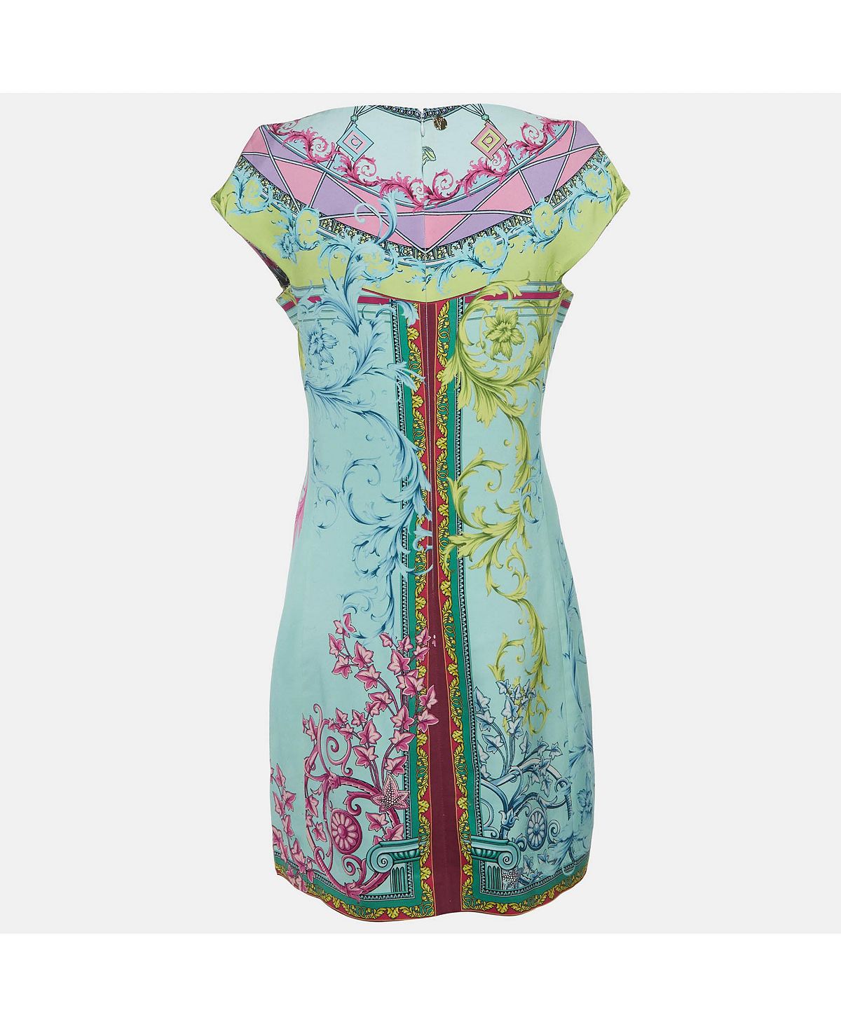 Pre-Owned Versace Women's Collection Multicolor Crepe Barocco Print Mini Dress view 2 — MAYCSS fashion products