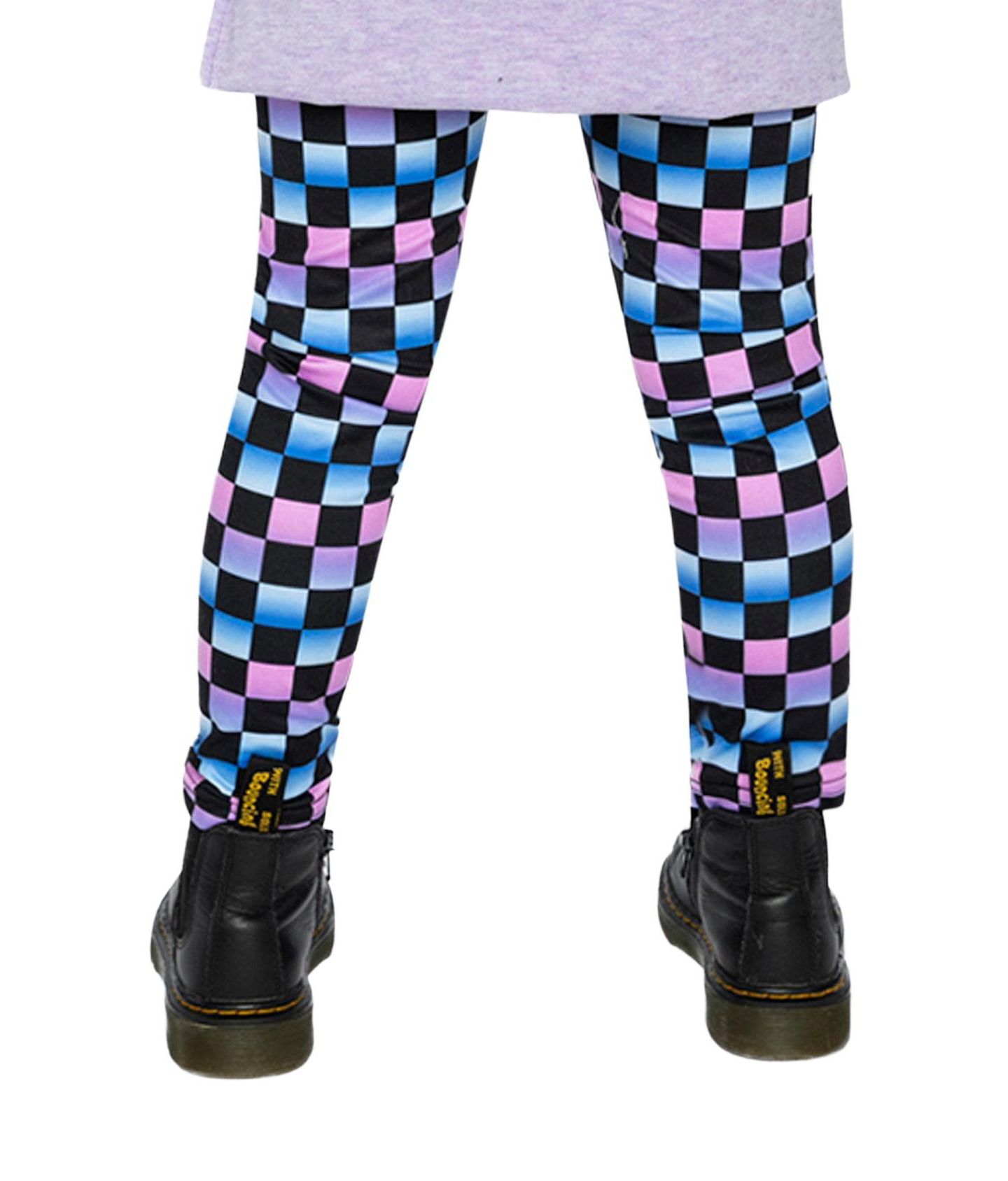 Леггинсы Deux par Deux Leggings Checkered Print для девочек, цвет: Чёрный с принтом — фото 5