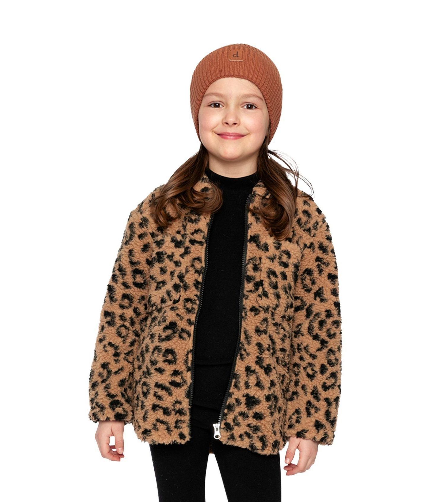 Рубашка Deux par Deux Zipped Sherpa Overshirt with Chest Pockets Leopard Fur для девочек, цвет: Леопардовый — фото 2