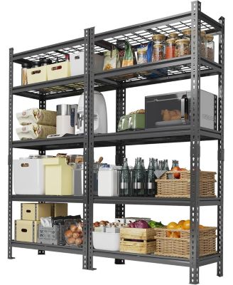 2 Pieces Adjustable 36" W x 16" D x 72" H Heavy Duty 5 Tier Metal Shelves for Garage Kitchen Pantry Warehouse Basement Storage