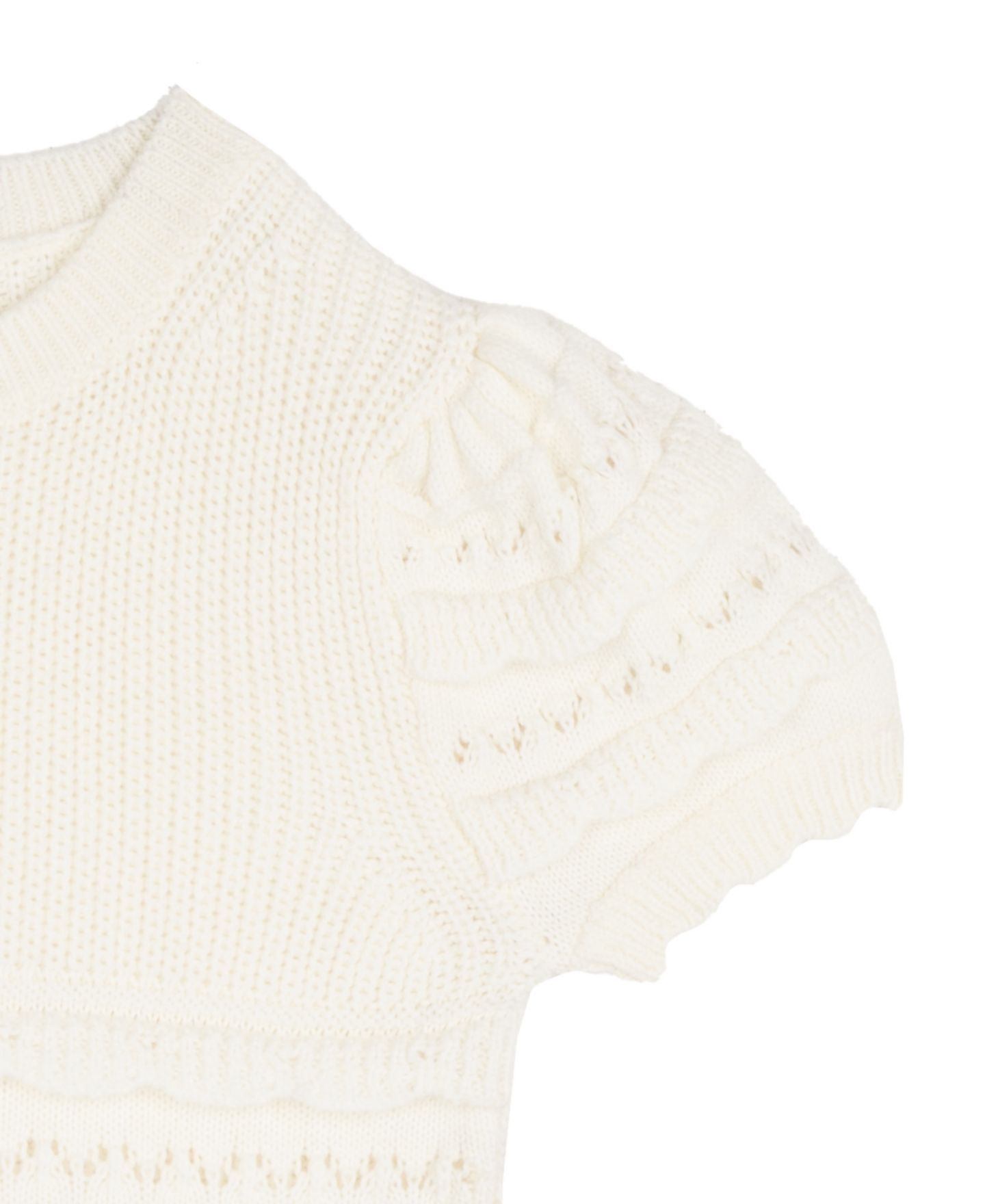 Rare Editions Girls' 2T-6X Crochet Knit Top and Bow Detail Rib Knit Jeans, 2-Piece Set, цвет: Слоновая кость — фото 6