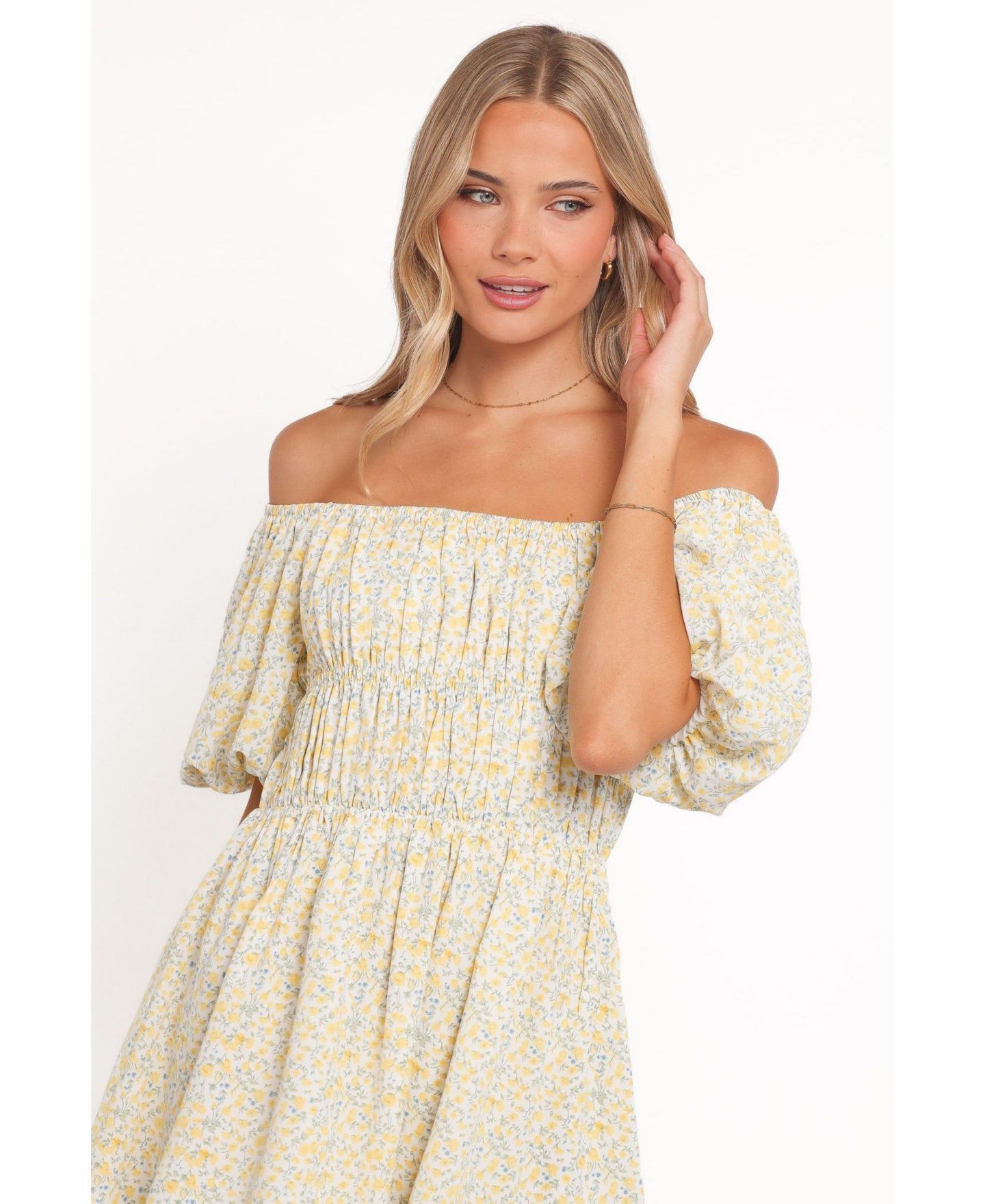 Женское платье Petal and Pup Tori Off Shoulder Mini, цвет: С принтом — фото 4