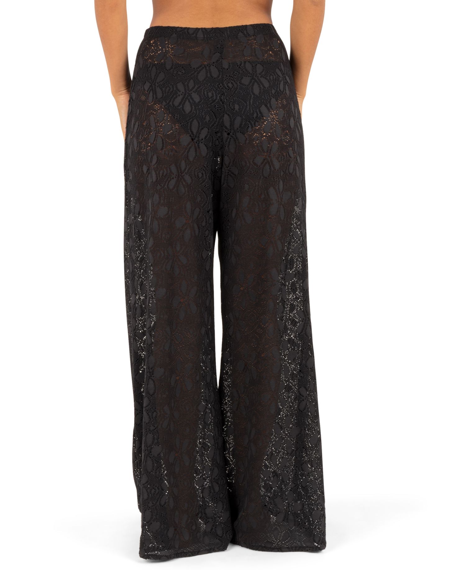 Women's Pull-On Flower Crochet Beach Cover-Up Pants