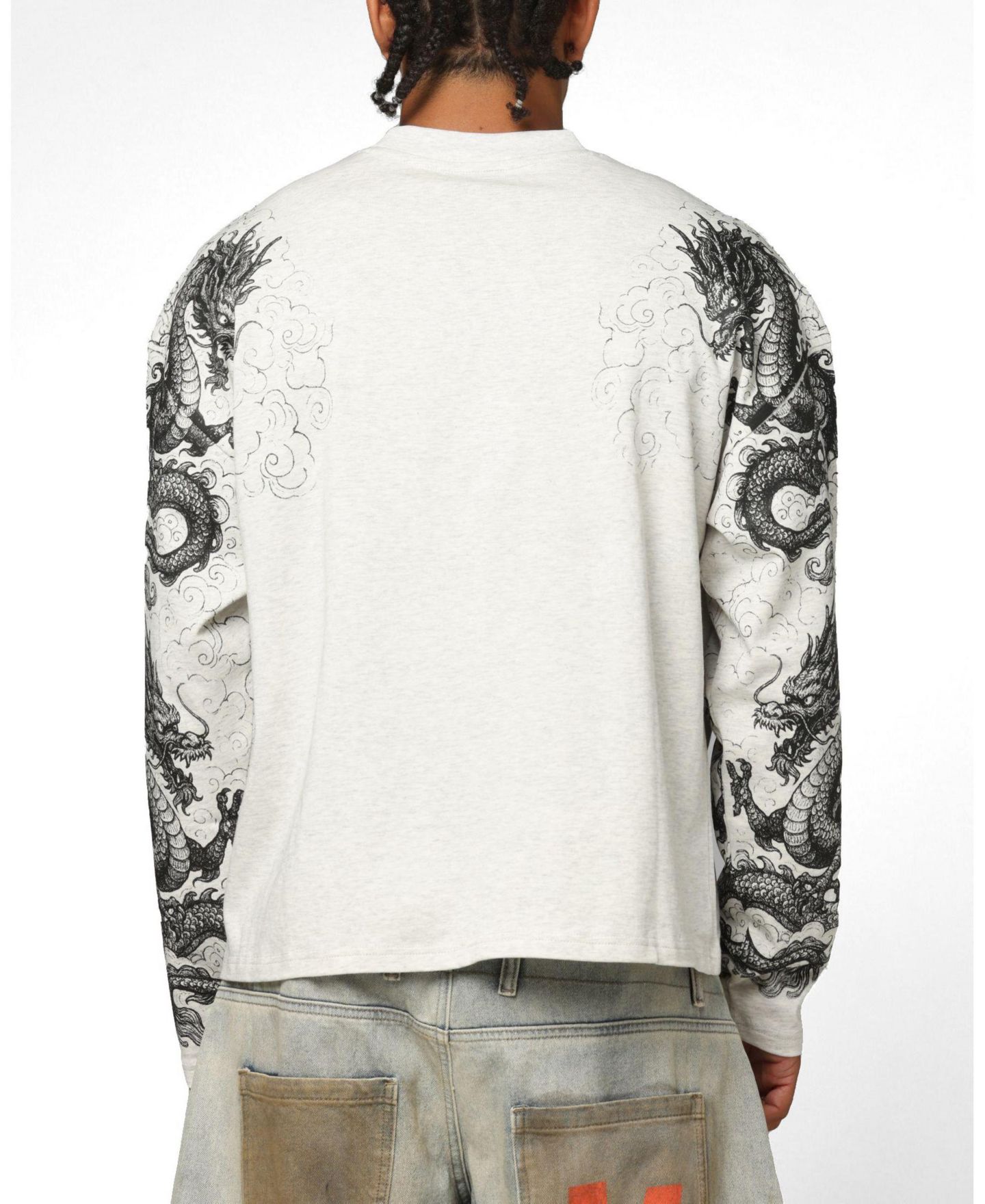 Мужская футболка Loiter Dragon Tattoo Long Sleeve, цвет: Белый — фото 3