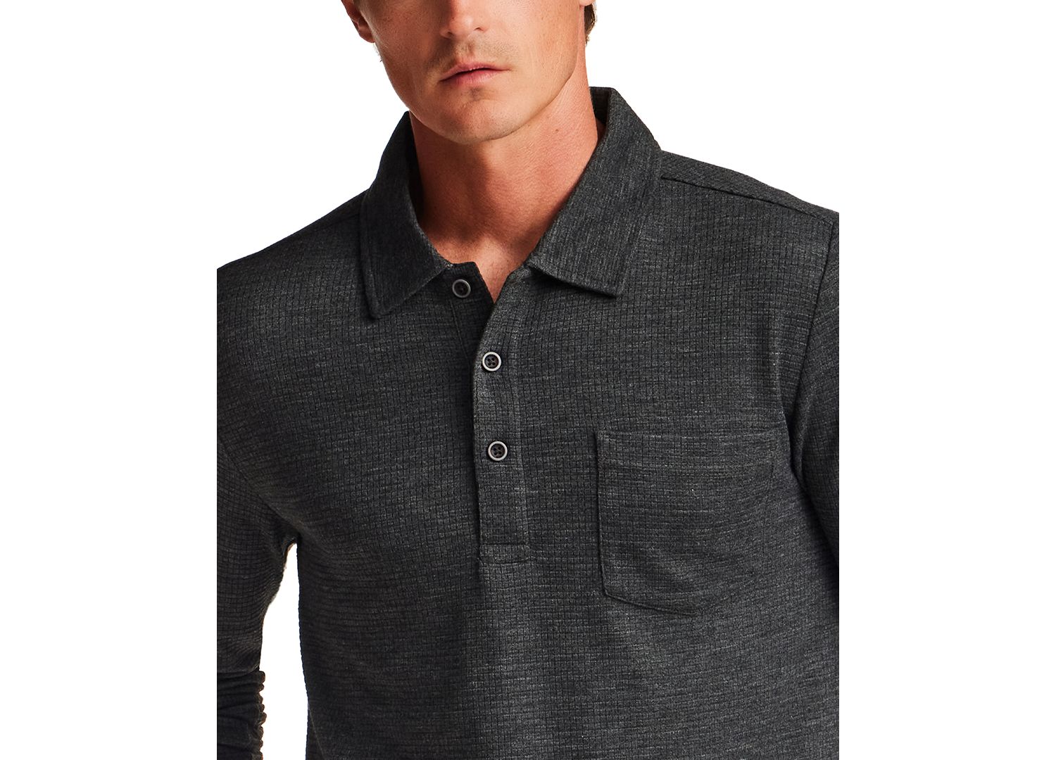 Men's Stretch Waffle Polo Shirt
