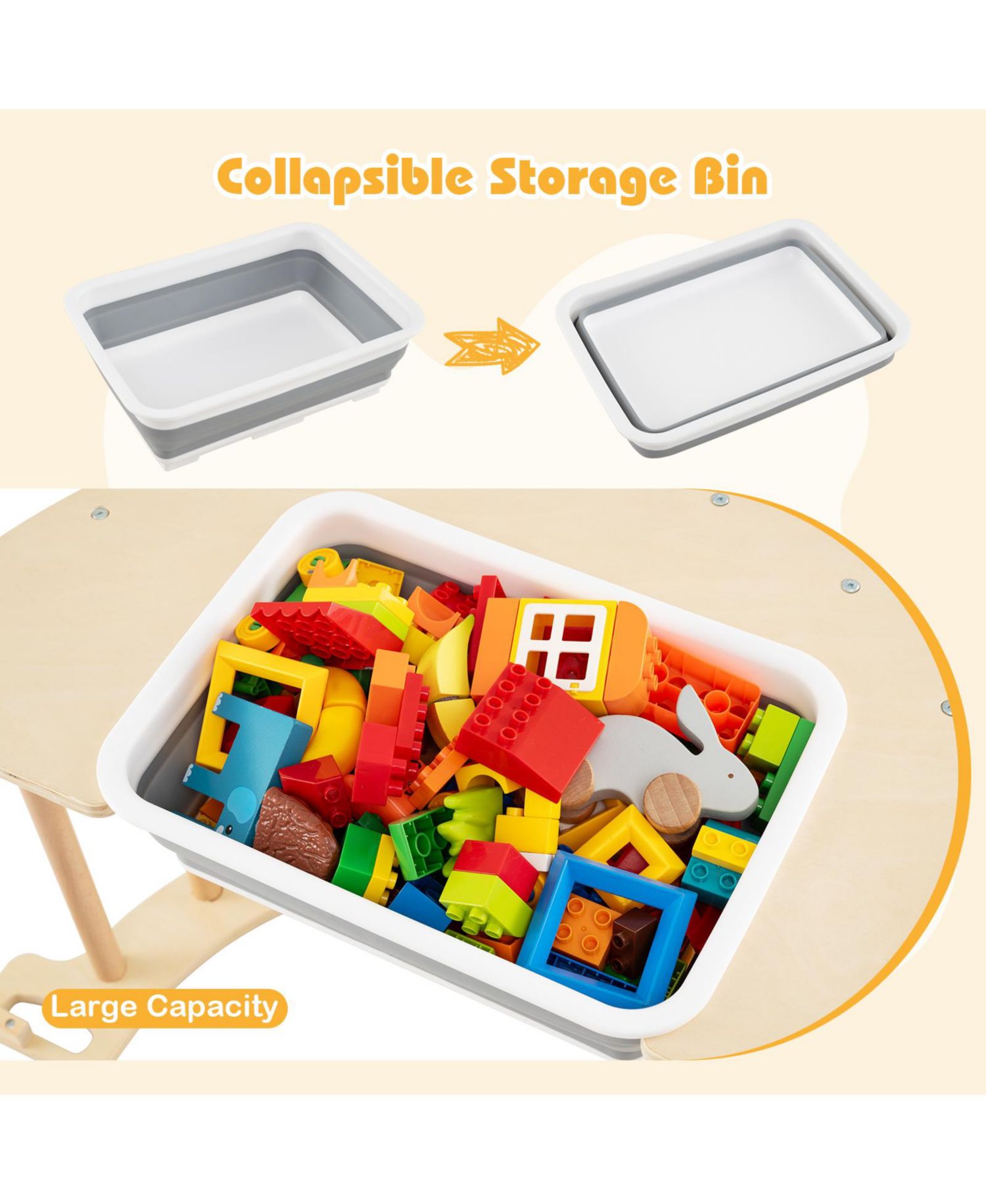 8-in-1 Climbing Arch Sensory Table with Collapsible Storage Bin