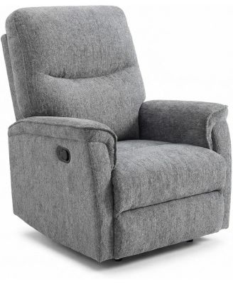 Swivel Rocker Recliner Chair, Nursery Rocker Recline Chair, Manual Chenille Reclining Armchair with 38.6" Seat, 350 Lb Capacity
