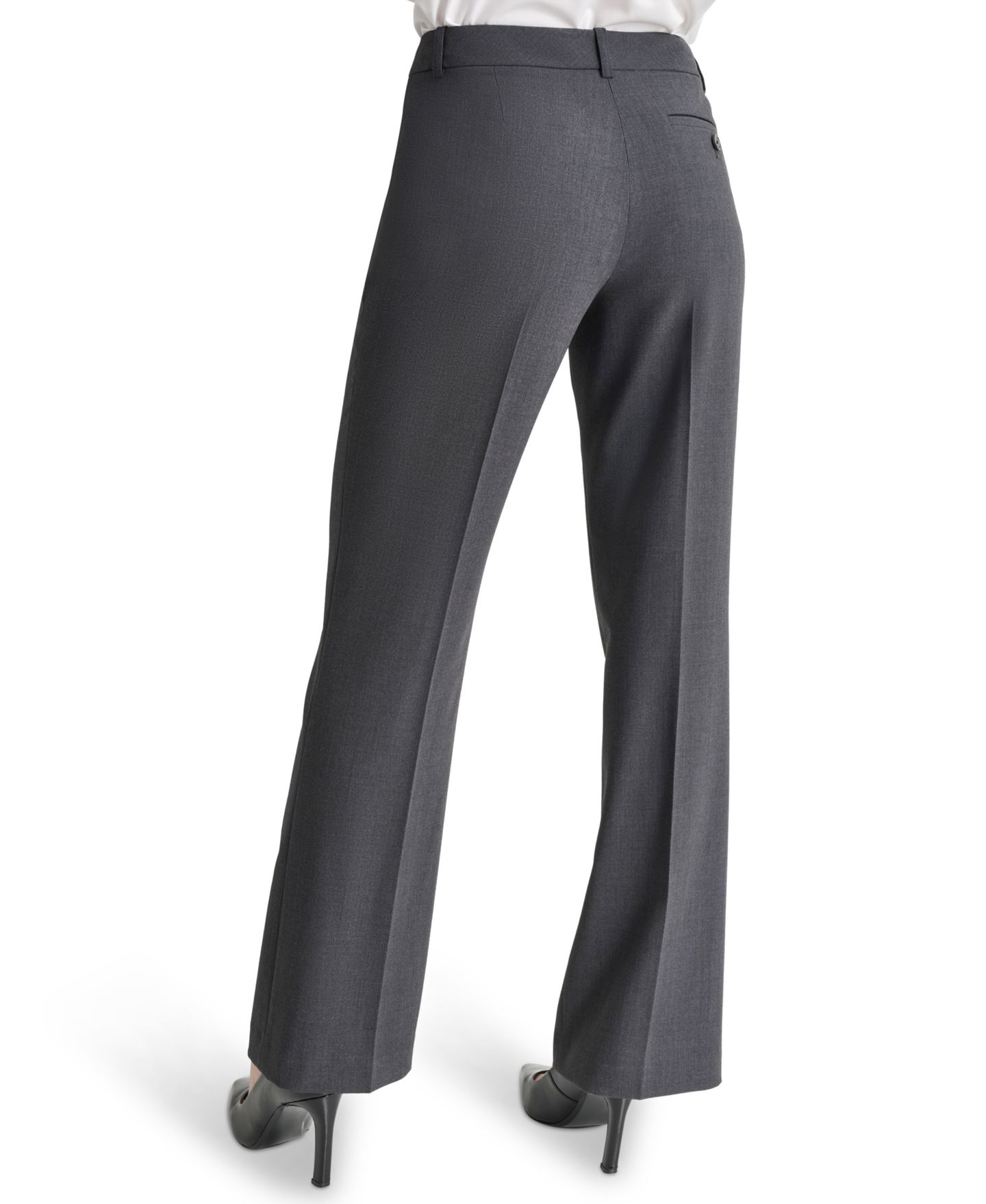 Женские брюки DKNY Petite High-Rise Straight-Leg, цвет: Угольный — фото 5