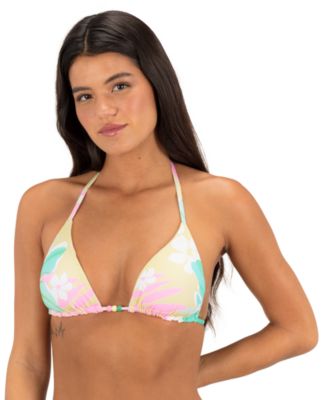 Women's Beaded Tie-Back V-Neck Bikini Top