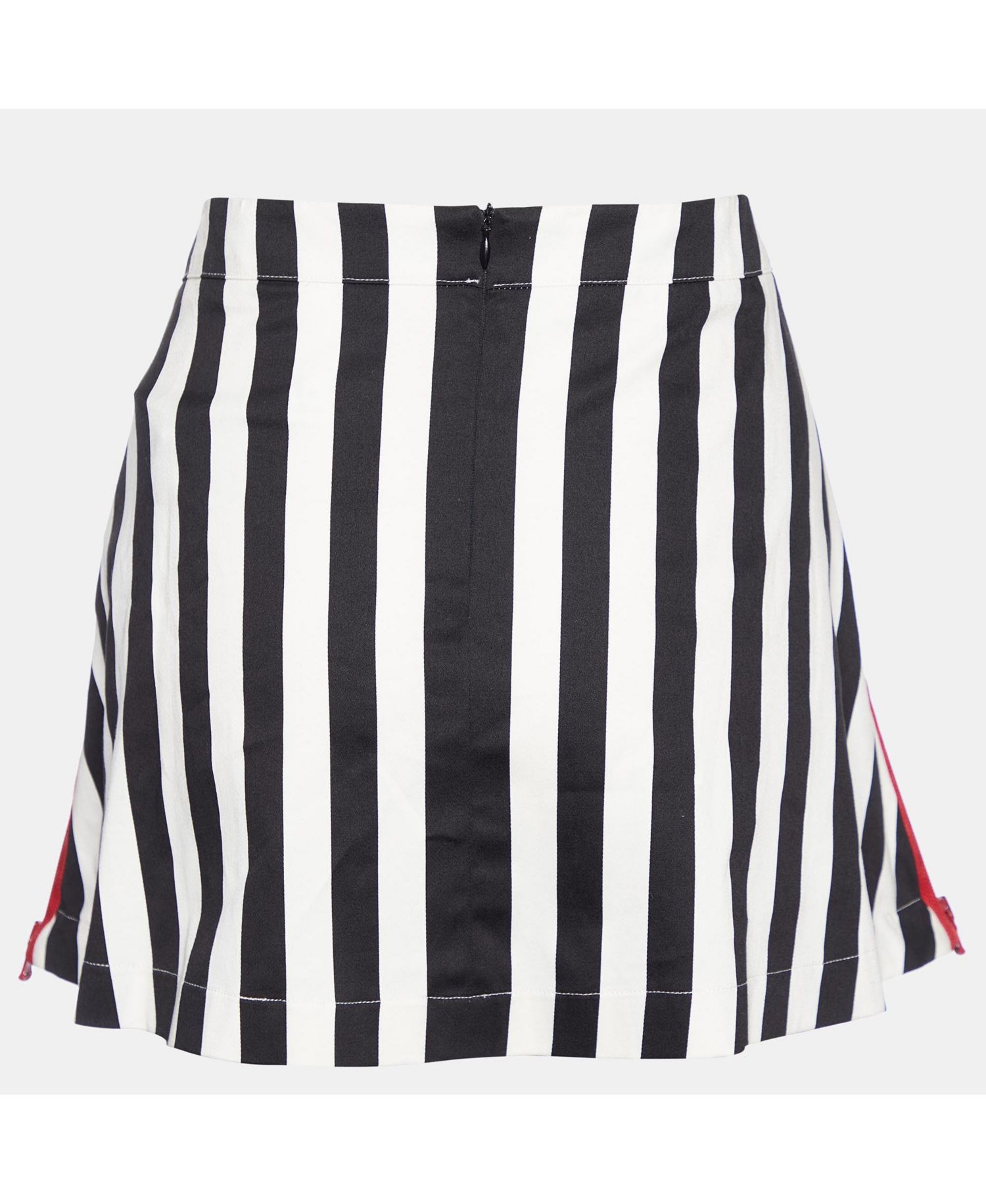 Women's Cotton Contrast Zip Detail Mini Skirt