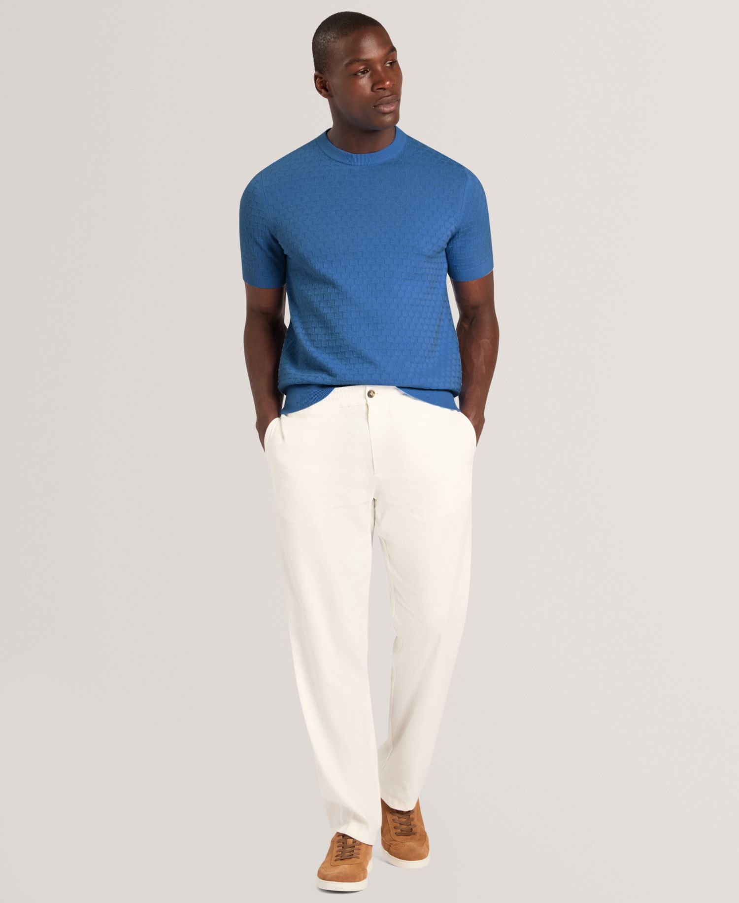 Men's Baker Ingvi Weaves Textured Crewneck T-Shirt