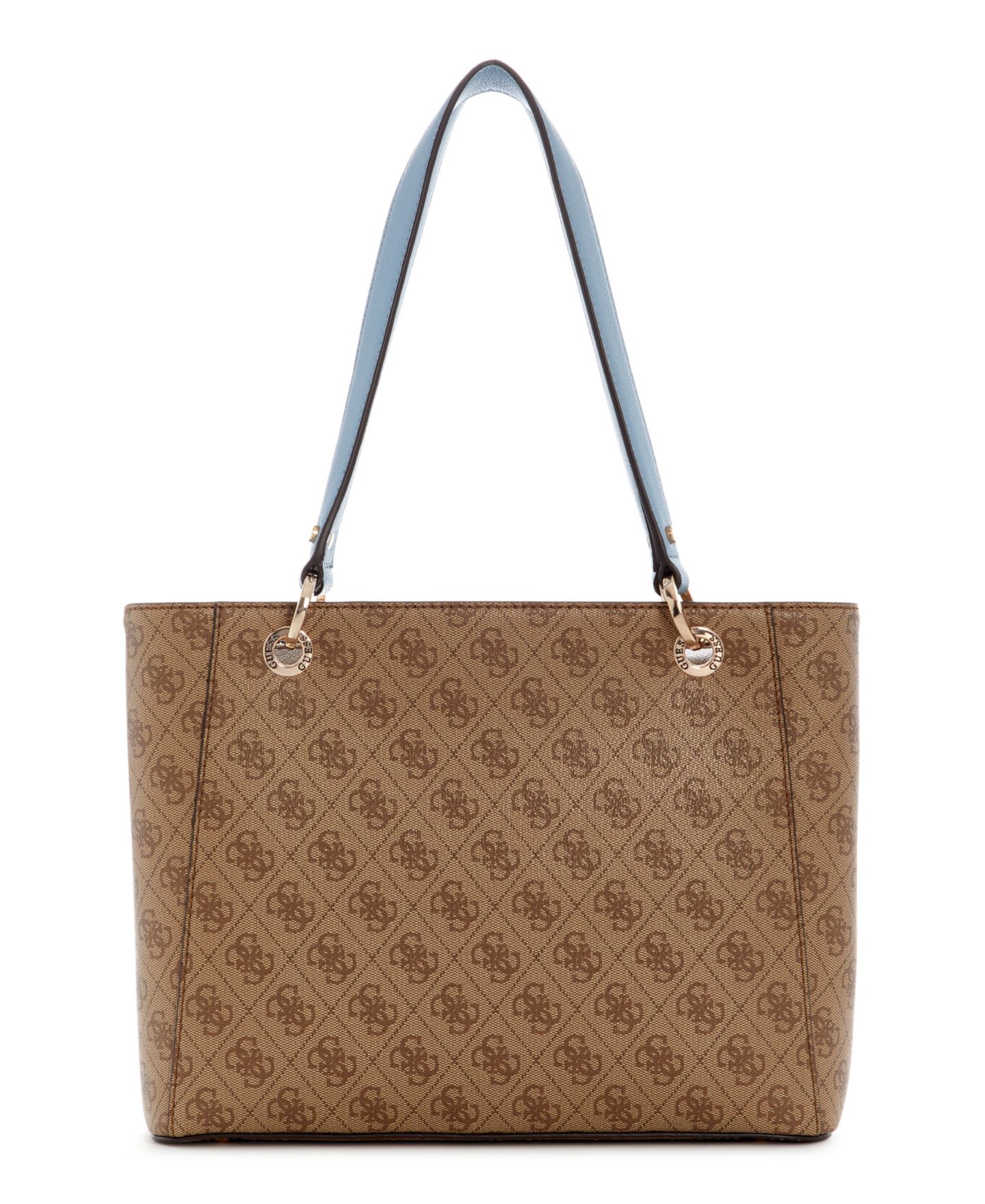 Женская сумка GUESS Noelle Large Tote Handbag, цвет: Латте / Светлый синий — фото 2