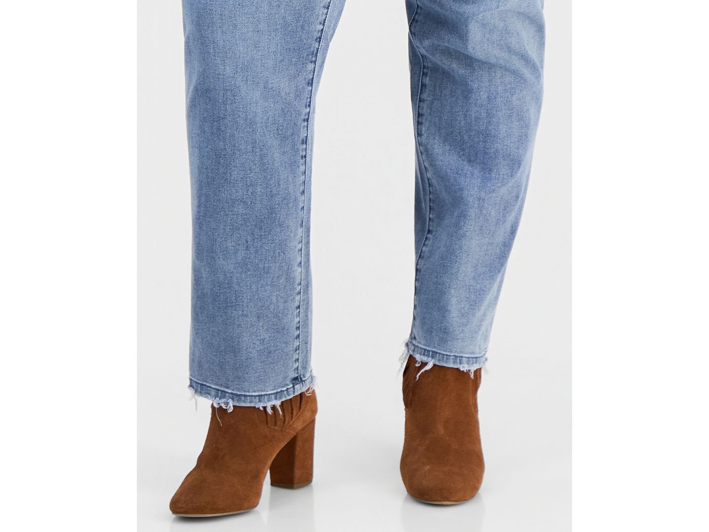 Женские джинсы Democracy Trendy Plus Size AbSolution High-Rise Slim Straight-Leg, цвет: Светлый синий винтажный — фото 3
