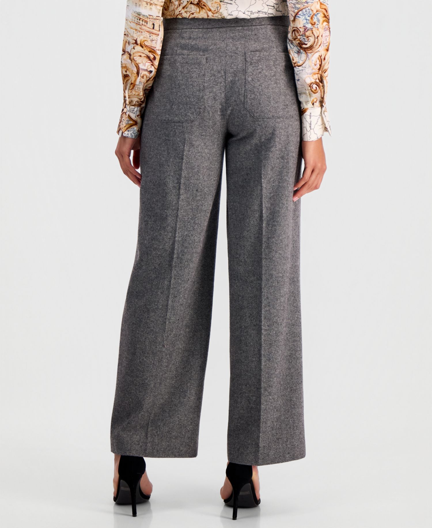 Women's Brenda Wide-Leg High-Waisted Wool-Blend Pants