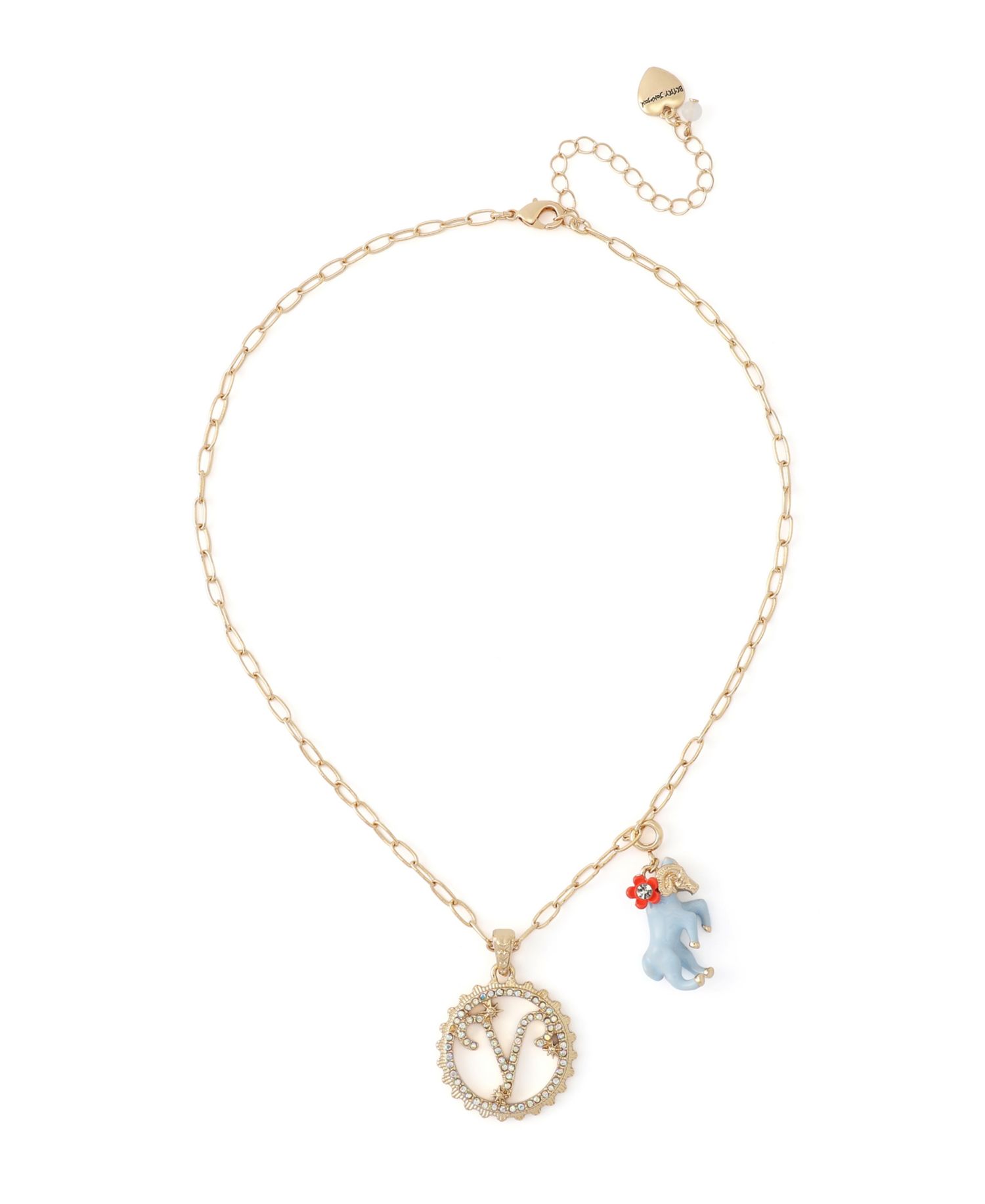 Faux-Stone Aries Celestial Pendant Necklace Charm Zodiac Set