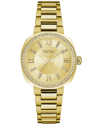 Caravelle New York by Bulova Women's Gold-Tone Stainless Steel Bracelet Watch 32mm 44L225