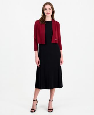 Women's Kissing Front 3/4-Sleeve Shawl Collar Shrug