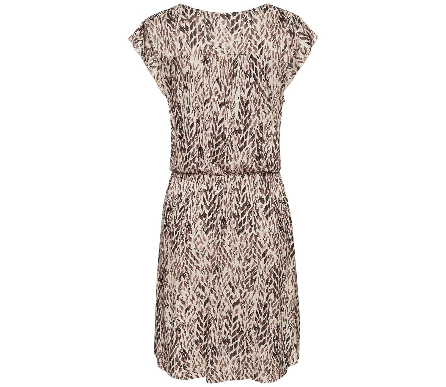 Women's Viscose Printed Short Sleeve A-Line V-Neck Ruched Short Dress