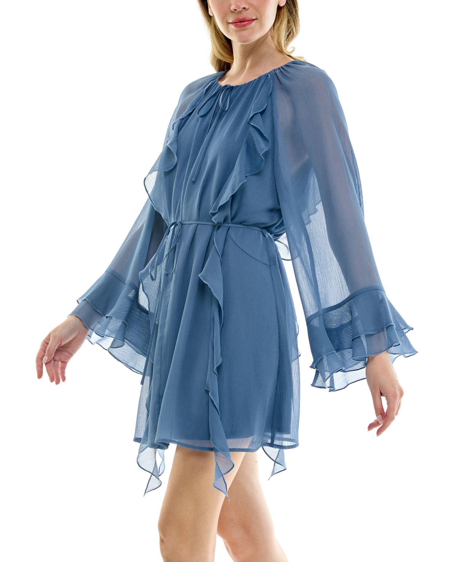 Juniors' Pullover Ruffle Dress