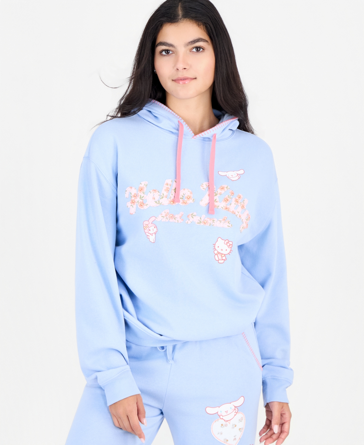 Sanrio Juniors' Hello Kitty Fleece Hoodie In Blue