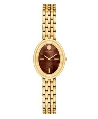 Women's Oval Gold-Tone Stainless Steel Watch 22mm