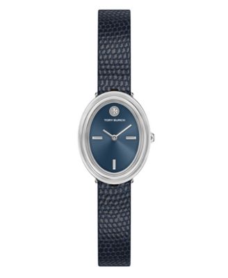 Women's Oval Blue Leather Watch 22mm