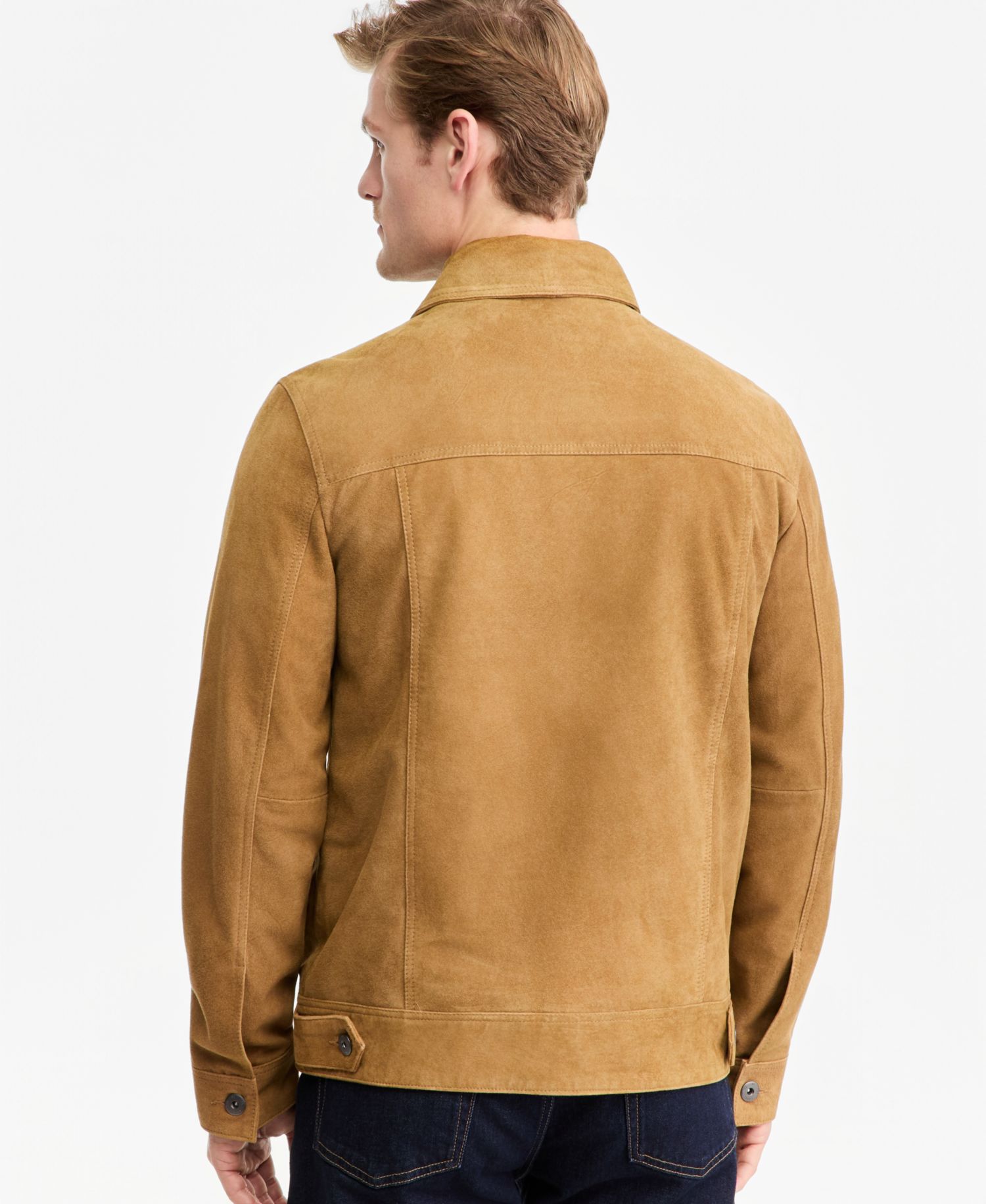 Men's Genuine Suede Trucker Jacket