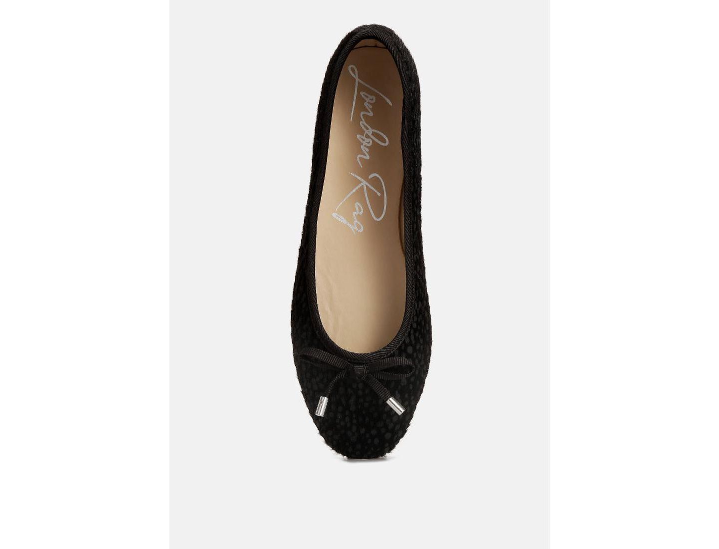 Женские балетки London Rag Ziggy Animal Print Flat Bow Ballerinas, цвет: Чёрный — фото 4